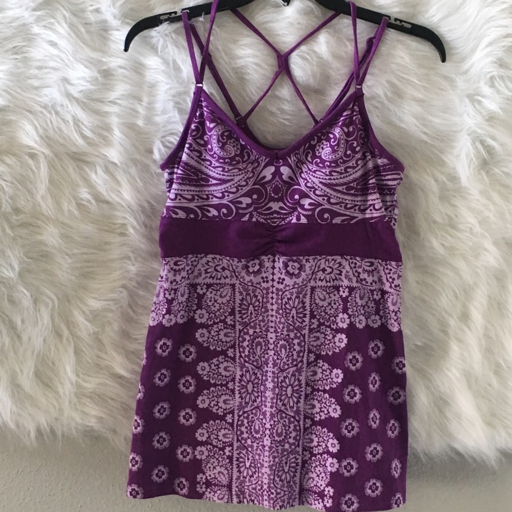 Athleta Printed Tank with Built in Bra